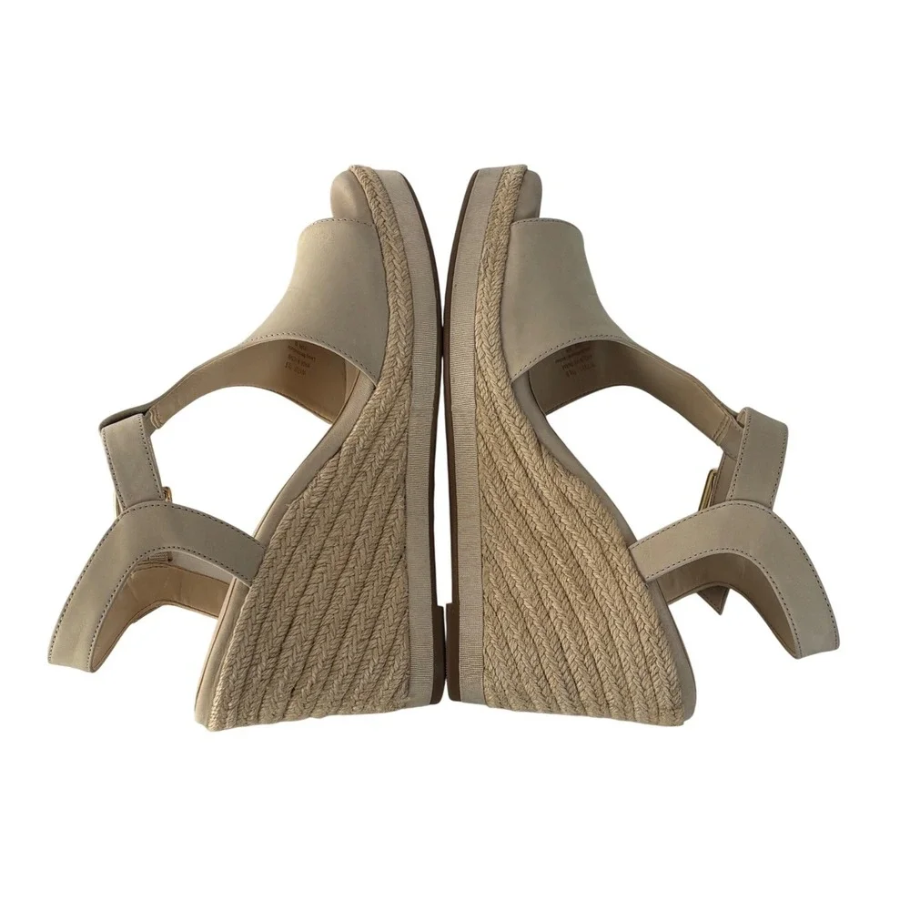 Cole Haan Beige Espadrille Wedge Sandals